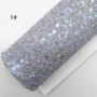 Solid color soft felt backed chunky glitter leather 
