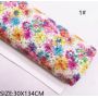 30X134CM Colorful Floral Pattern Chunky Glitter Leather