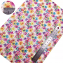 30X134CM Colorful Floral Pattern Chunky Glitter Leather