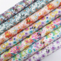 30X134CM Vivid Floral Pattern Chunky Glitter Leather