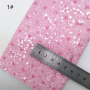 30X134CM Love Hearts Pattern Chunky Glitter Leather