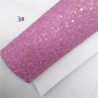 30X134CM Pink Purple Solid Color Chunky Glitter Leather