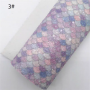 30X134CM Mermaid Scales Pattern Chunky Glitter Leather