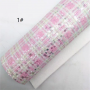 30X134CM Floral Star Plaid Pattern Chunky Glitter Leather