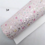 30X134CM Floral Star Plaid Pattern Chunky Glitter Leather