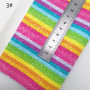 30X134CM Rainbow Chunky Glitter Leather Bows