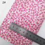 30X134CM Smile Face Love Hearts Chunky Glitter Leather 