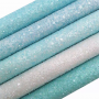 30X134CM Blue Solid Color Chunky Glitter Leather