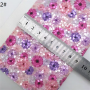 30X134CM Flowers Chunky Glitter Leather Mini Rolls