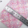 30X134CM Plaids Rainbow Chunky Glitter Leather Fabric