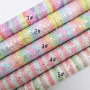 30X134CM Stripes Chunky Glitter Leather Fabric Bows