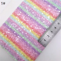 30X134CM Stripes Chunky Glitter Leather Fabric Bows