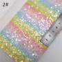 30X134CM Stripes Chunky Glitter Leather Fabric Bows