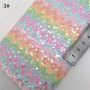 30X134CM Stripes Chunky Glitter Leather Fabric Bows