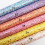 30X134CM Mix Color Chunky Glitter Leather 