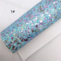 30X134CM Mix Color Chunky Glitter Leather 