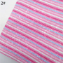 30X134CM Colorful Stripes Chunky Glitter Leather  