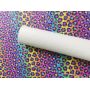 Leopard Pattern Chunky Glitter Leather Felt Backing