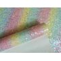 Rainbow Iridescent Chunky Glitter Leather with Felt Backing