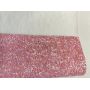 Pink And White Iridescent Chunky Glitter Leather Fabric