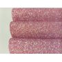 Pink And White Iridescent Chunky Glitter Leather Fabric
